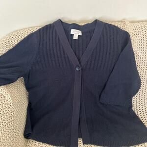 Christopher & Banks Plus Size Cable Knit Cottage Cardigan